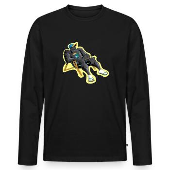 Le repos du guerrier - T-shirt manches longues Premium bio Homme - noir - Devant - Nico (187cm)