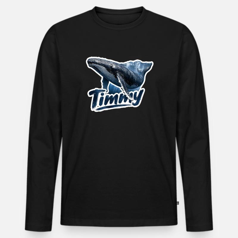 Timmy der Buckelwal – Ostsee-Fan - Männer Premium Bio Langarmshirt - Schwarz