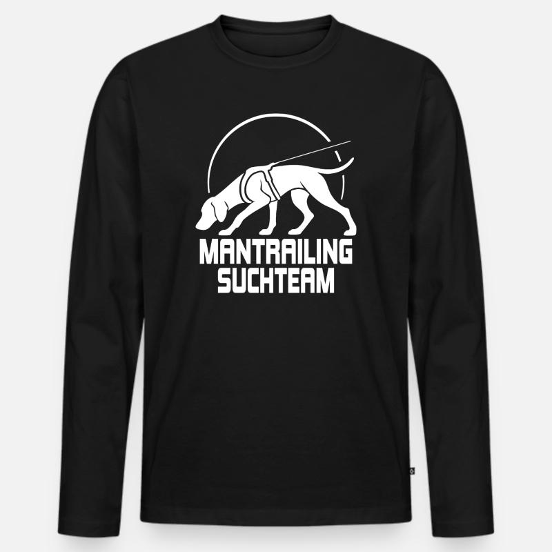 Vizsla Mantrailing Suchteam Hunde Hund Wilsigns - Männer Premium Bio Langarmshirt - Schwarz