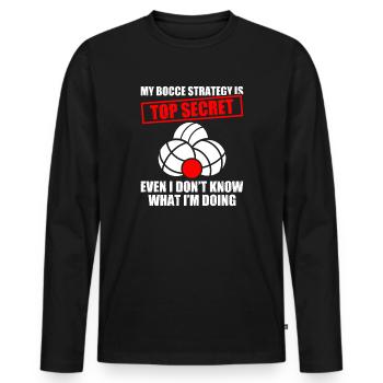 My bocce strategy Petanque Boule Boulespieler - Männer Premium Bio Langarmshirt - Schwarz - Vorne - Nico (187cm)
