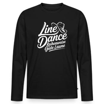 Line Dance Gute Laune - Männer Premium Bio Langarmshirt - Schwarz - Vorne - Nico (187cm)