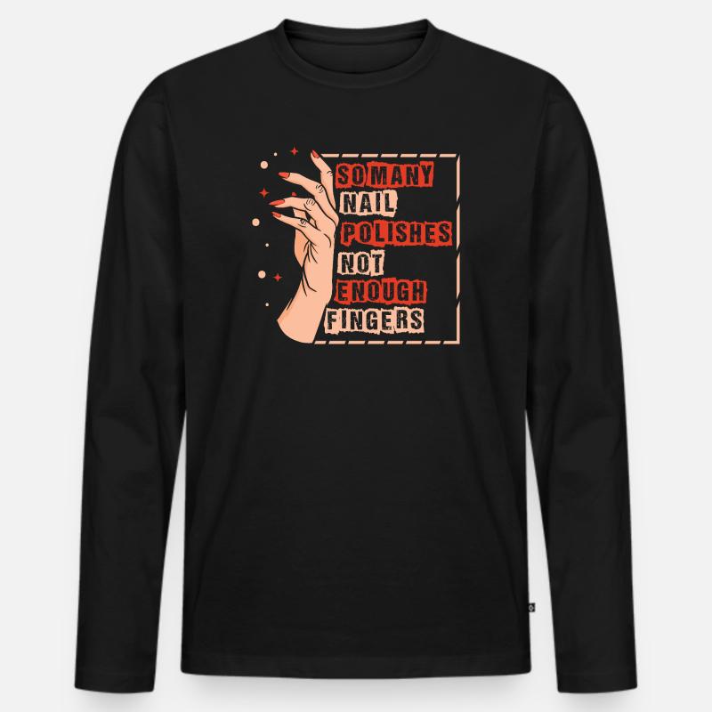 Nageldesigner Nageldesignerin Kosmetik Nagelstudio - Männer Premium Bio Langarmshirt - Schwarz