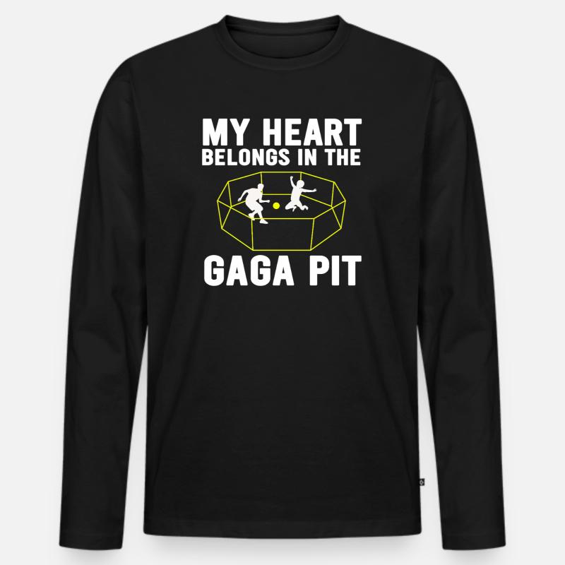 Gaga Pit Heart Tee - Männer Premium Bio Langarmshirt - Schwarz