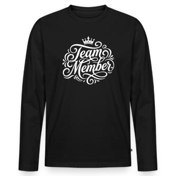 Team Mitglied - Männer Premium Bio Langarmshirt - Schwarz - Vorne - Nico (187cm)