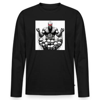 Muscular Net Skulls - Men's Premium Organic Long Sleeve Shirt - black - Front - Nico (187cm)