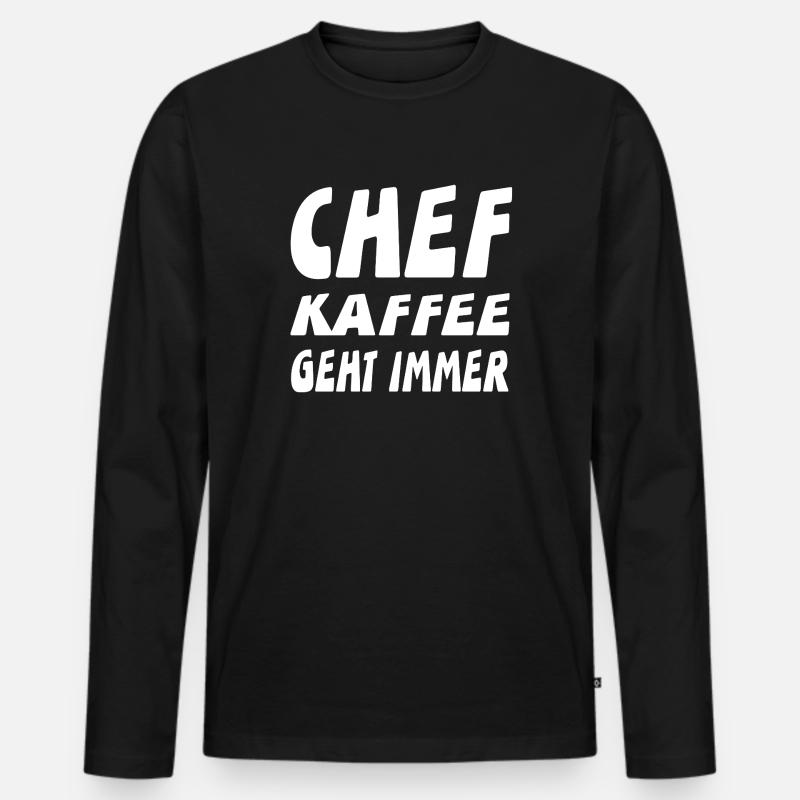 Chef - Männer Premium Bio Langarmshirt - Schwarz