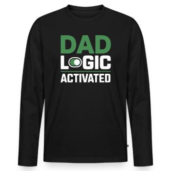 Lustige Papa Logik Vater Humor - Männer Premium Bio Langarmshirt - Schwarz - Vorne - Nico (187cm)
