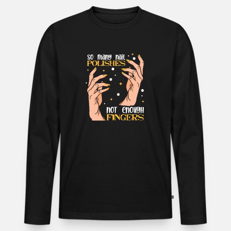 Nageldesigner Nageldesignerin Kosmetik Nagelstudio - Männer Premium Bio Langarmshirt - Schwarz