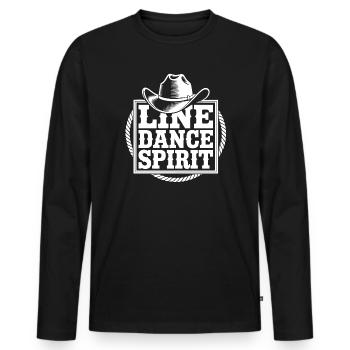Line Dance Spirit Western - Männer Premium Bio Langarmshirt - Schwarz - Vorne - Nico (187cm)