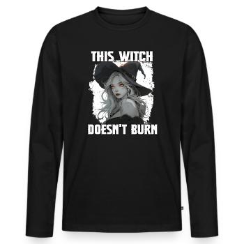 Hexen Damen T Hexen Spruch | Halloween Party Hexen - Männer Premium Bio Langarmshirt - Schwarz - Vorne - Nico (187cm)