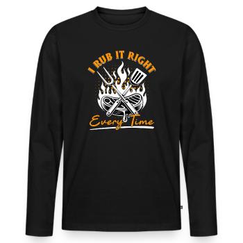 BBQ Grilling Meat Smoking Barbecue - Männer Premium Bio Langarmshirt - Schwarz - Vorne - Nico (187cm)