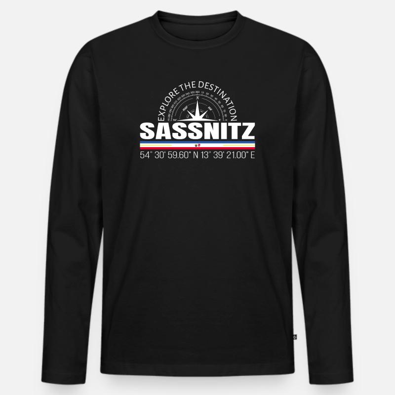 Sassnitz - Männer Premium Bio Langarmshirt - Schwarz