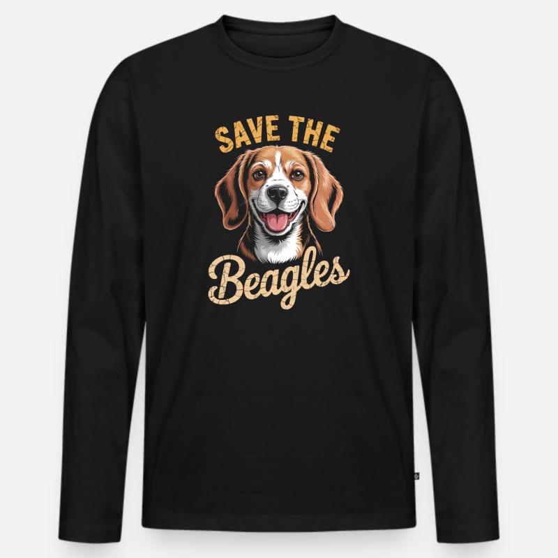 Save the Beagles Beagle Rettungsabschlag - Männer Premium Bio Langarmshirt - Schwarz
