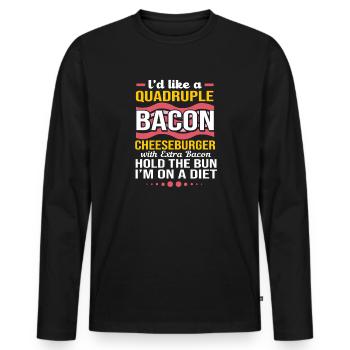 Keto Diet - Men's Premium Organic Long Sleeve Shirt - black - Front - Nico (187cm)