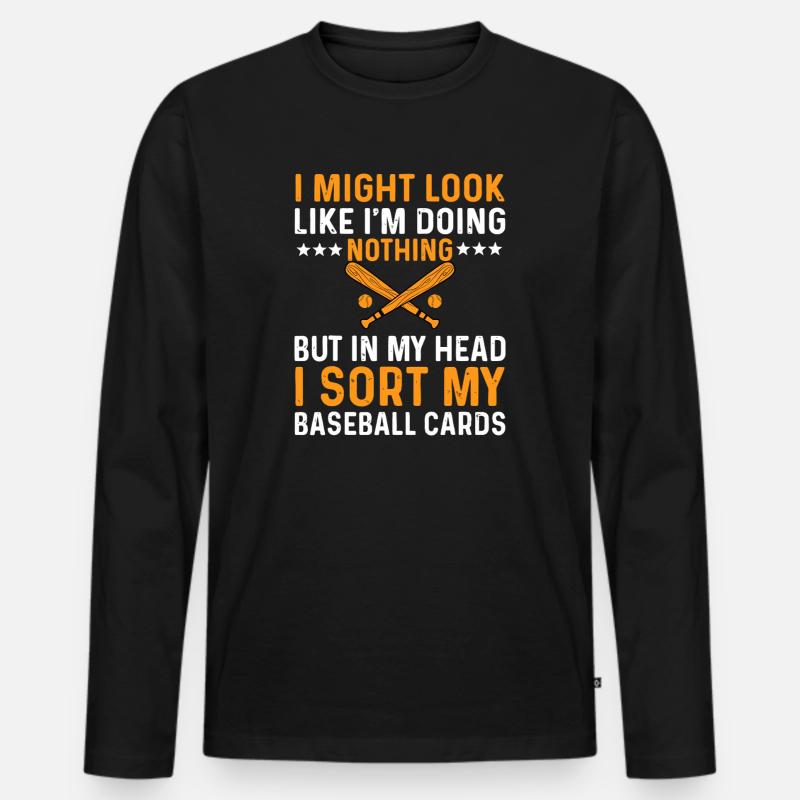 Headspace Baseball-Kartensortierer - Männer Premium Bio Langarmshirt - Schwarz