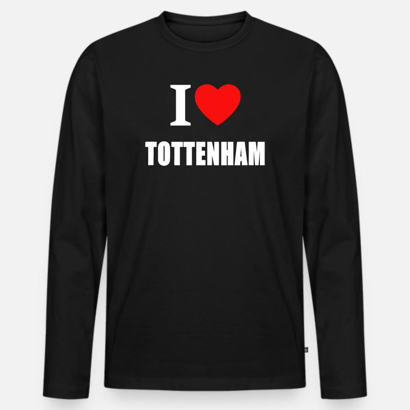 Ich liebe Tottenham - Männer Premium Bio Langarmshirt - Schwarz