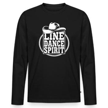 Line Dance Spirit - T-shirt manches longues Premium bio Homme - noir - Devant - Nico (187cm)