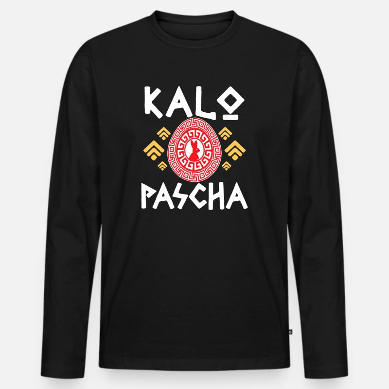 Kalo Pascha: Osterhasenkreis - Männer Premium Bio Langarmshirt - Schwarz