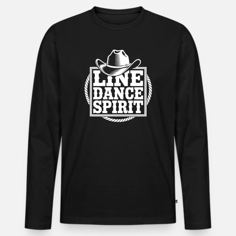 Line Dance Style - Männer Premium Bio Langarmshirt - Schwarz