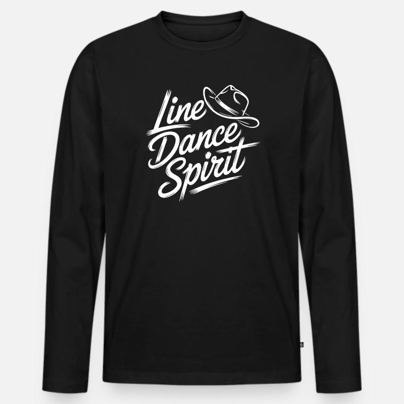 Line Dance Spirit - Männer Premium Bio Langarmshirt - Schwarz