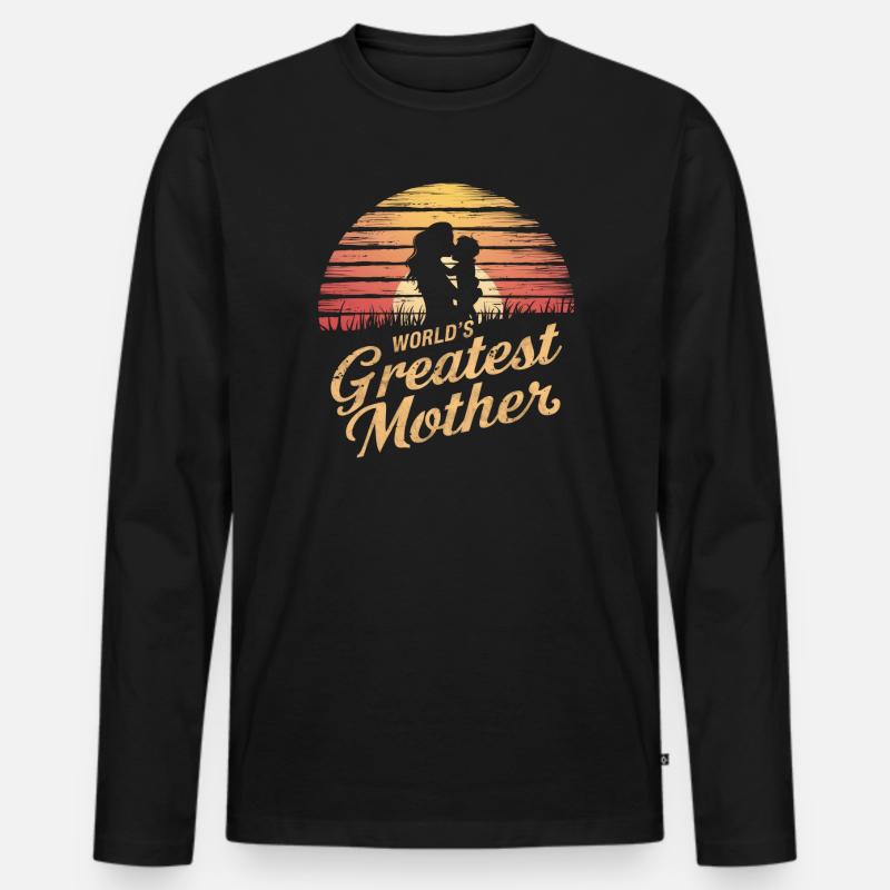 Die größte Mutter der Welt - Männer Premium Bio Langarmshirt - Schwarz