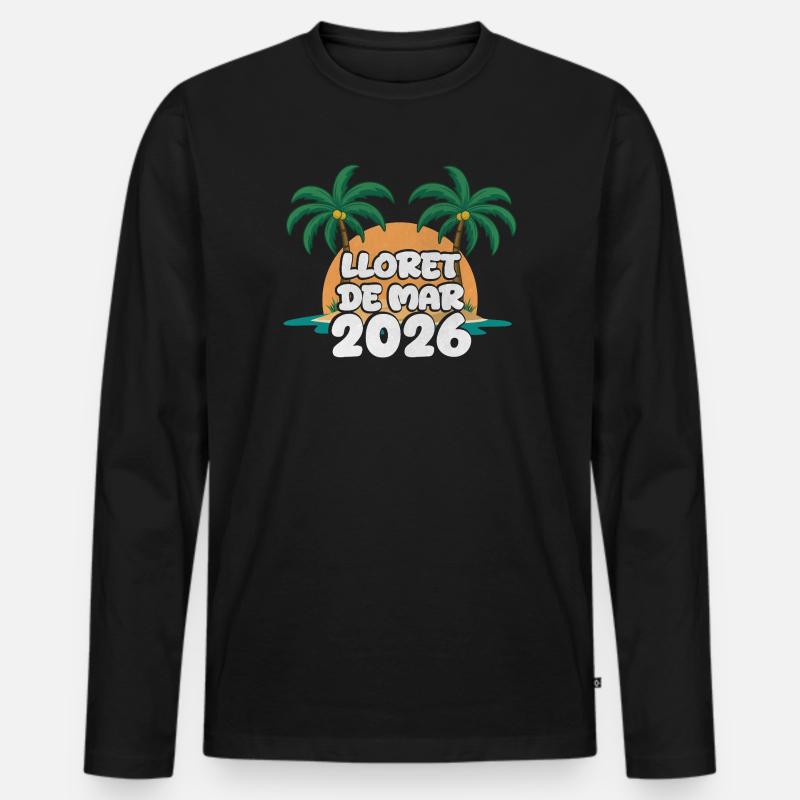 Lloret De Mar 2026 - Männer Premium Bio Langarmshirt - Schwarz