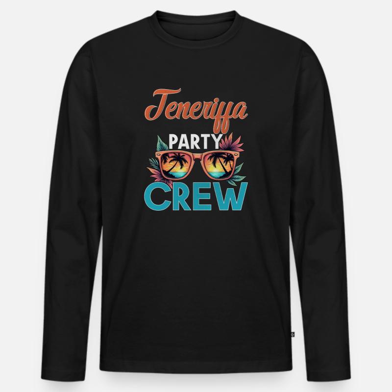 Teneriffa Crew - Männer Premium Bio Langarmshirt - Schwarz