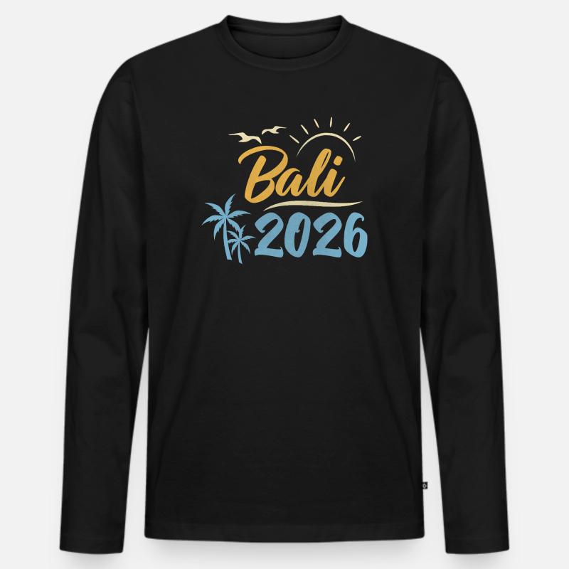 Bali 2026 - Männer Premium Bio Langarmshirt - Schwarz
