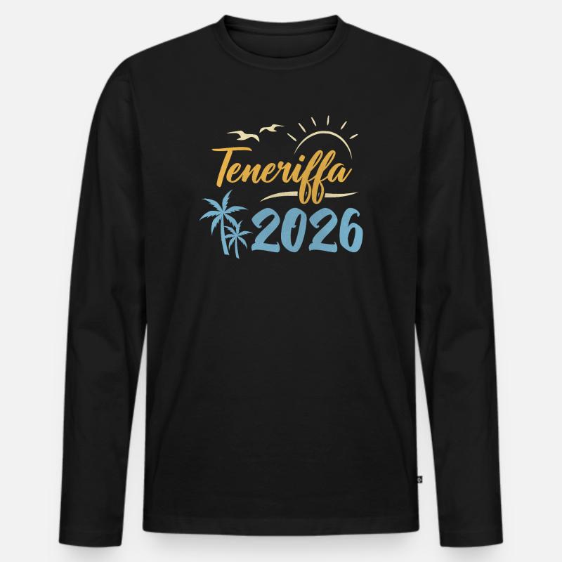 Teneriffa 2026 - Männer Premium Bio Langarmshirt - Schwarz