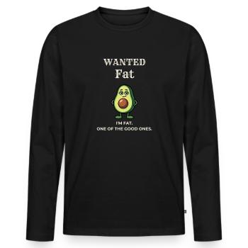 Chemise Keto Avocat drôle – Je voulais de la graisse - T-shirt manches longues Premium bio Homme - noir - Devant - Nico (187cm)