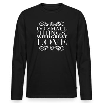 Petites choses : Une grande citation d’amour White - T-shirt manches longues Premium bio Homme - noir - Devant - Nico (187cm)
