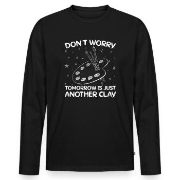 Funny Art Painter Just Another Clay Drawing - Männer Premium Bio Langarmshirt - Schwarz - Vorne - Nico (187cm)
