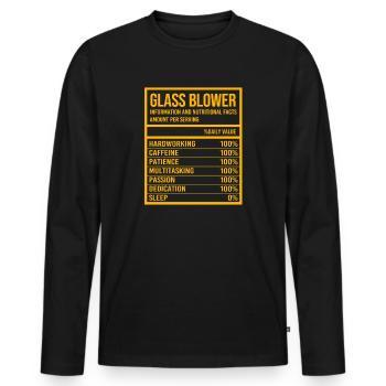 Verre soufflé - T-shirt manches longues Premium bio Homme - noir - Devant - Nico (187cm)