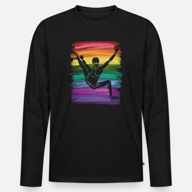 Bloc de bloc de Boulderer - T-shirt manches longues Premium bio Homme - noir