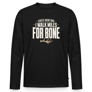 Schuppen-jagd-schuppen-jäger-geweih-jagd-weißwedel - Männer Premium Bio Langarmshirt - Schwarz - Vorne - Nico (187cm)
