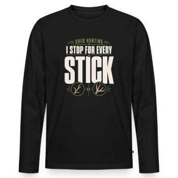 Schuppen-jagd-schuppen-jäger-geweih-jagd-weißwedel - Männer Premium Bio Langarmshirt - Schwarz - Vorne - Nico (187cm)