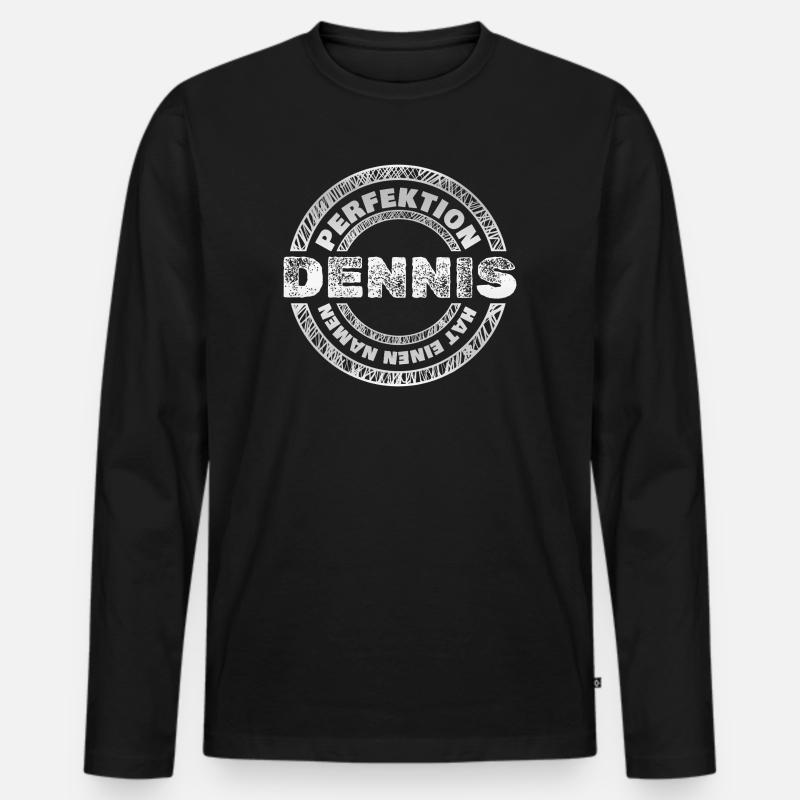 Perfekt Dennis - Männer Premium Bio Langarmshirt - Schwarz