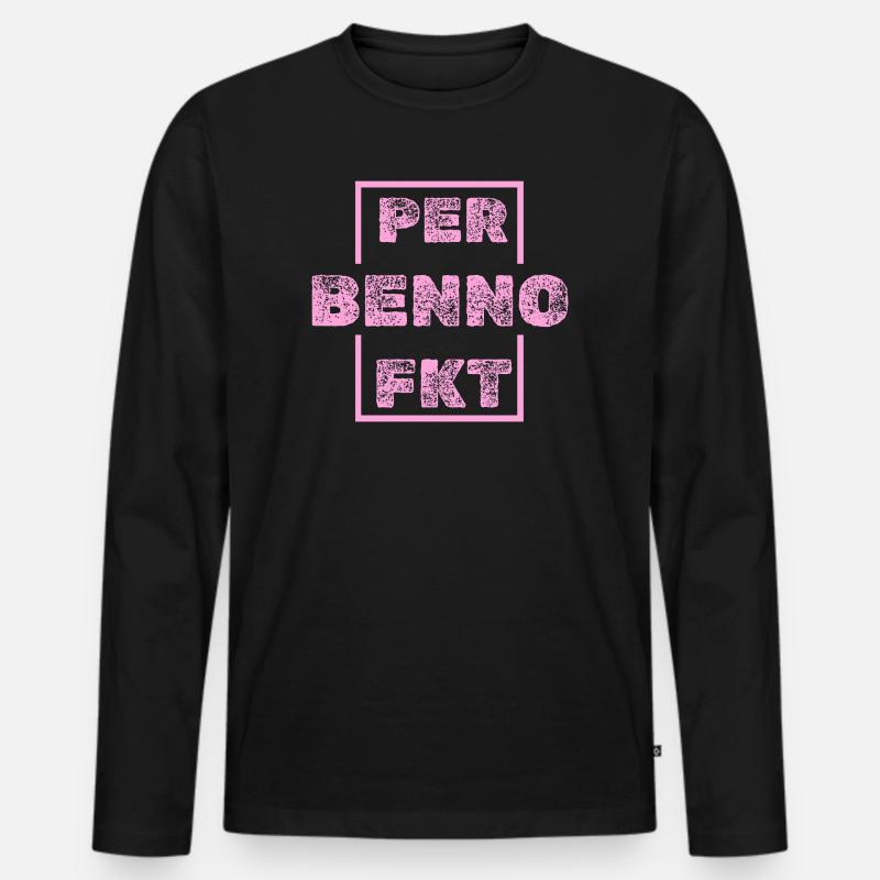 Benno als Einzigartig - Männer Premium Bio Langarmshirt - Schwarz