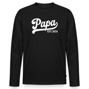 Dad 2026 Expectant Dad 2026 - Men's Premium Organic Long Sleeve Shirt - black - Front - Nico (187cm)