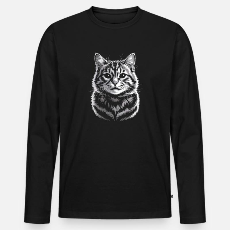 Britisch Kurzhaar BKH - Männer Premium Bio Langarmshirt - Schwarz