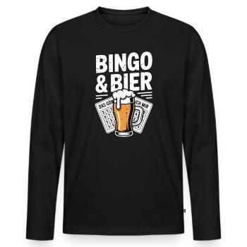Bingo Player Bingo & Bier Das Gönn Ich Mir Bingo - Männer Premium Bio Langarmshirt - Schwarz - Vorne - Nico (187cm)