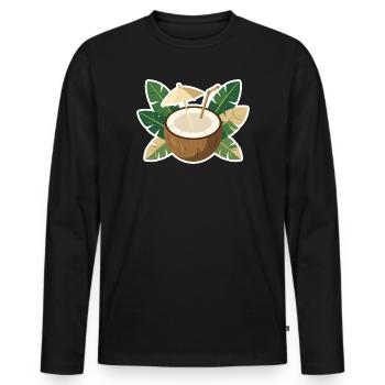 Refroidisseur de l’île Coconut - T-shirt manches longues Premium bio Homme - noir - Devant - Nico (187cm)