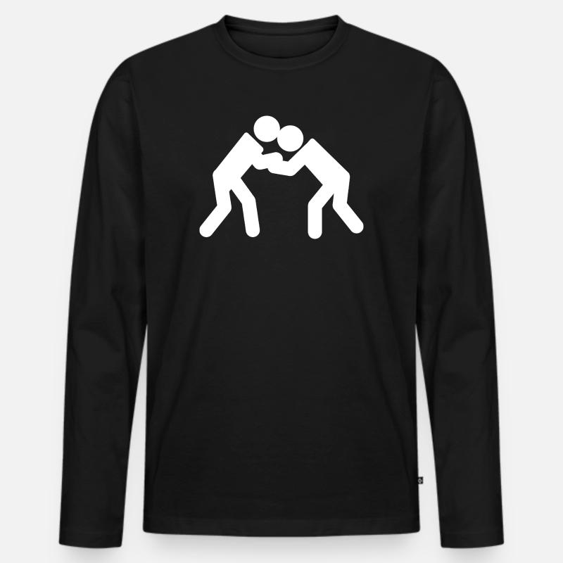 Ringen - Männer Premium Bio Langarmshirt - Schwarz
