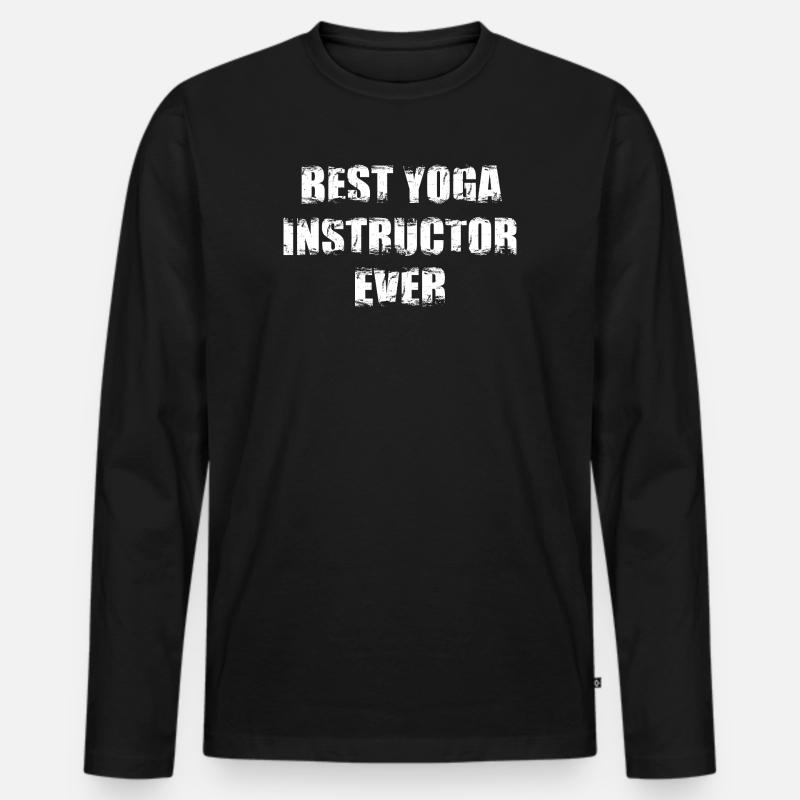 Bester Yogalehrer aller Zeiten - Männer Premium Bio Langarmshirt - Schwarz