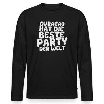 Feiern Curacao - Männer Premium Bio Langarmshirt - Schwarz - Vorne - Nico (187cm)