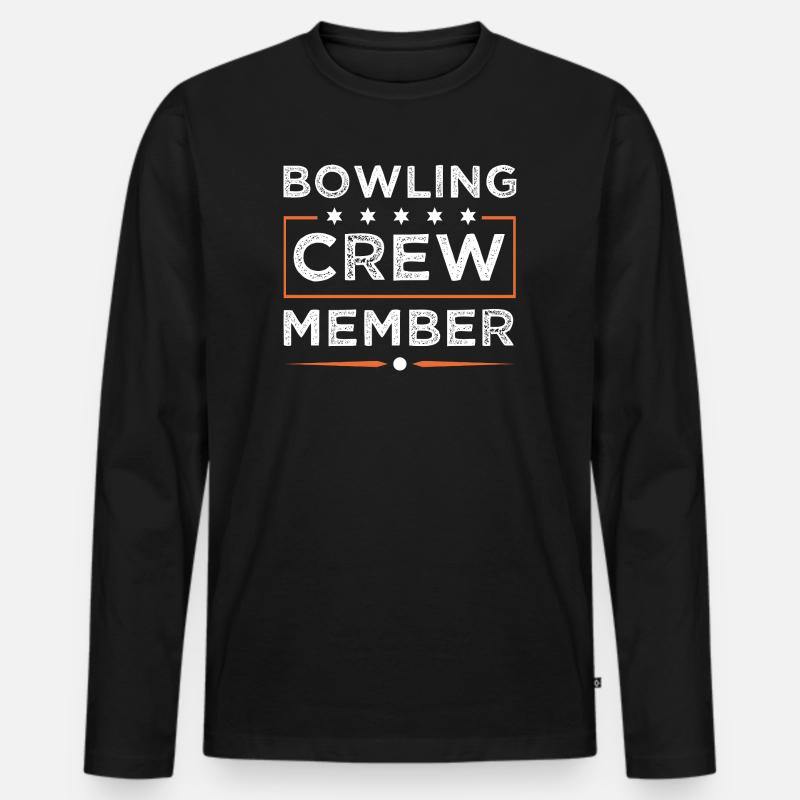 Bowling Crew - Männer Premium Bio Langarmshirt - Schwarz
