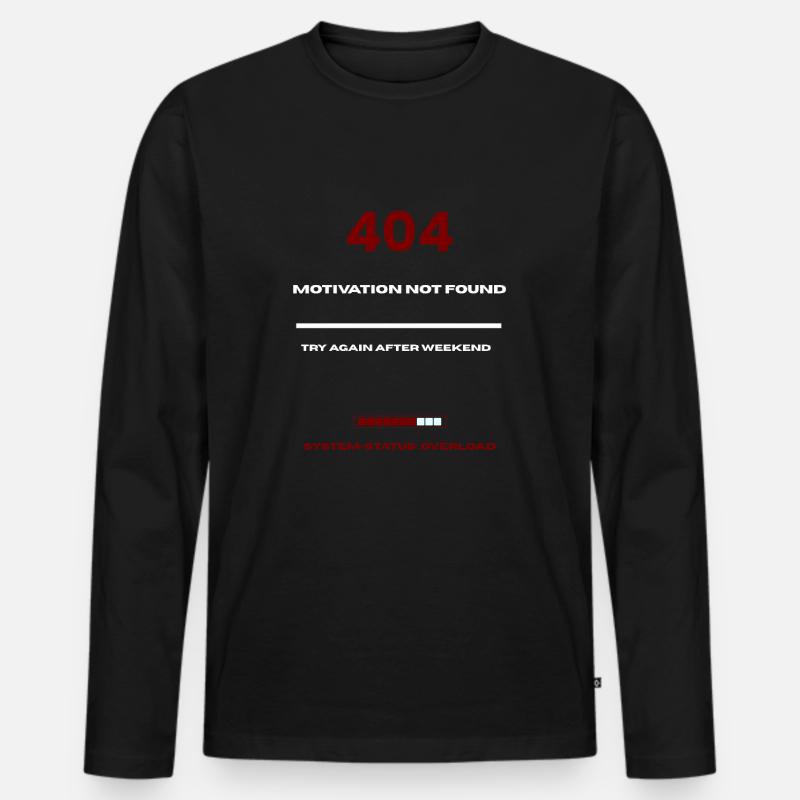 Motivation 404 Druckdesign - Männer Premium Bio Langarmshirt - Schwarz