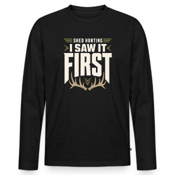 Schuppen-jagd-schuppen-jäger-geweih-jagd-weißwedel - Männer Premium Bio Langarmshirt - Schwarz - Vorne - Nico (187cm)