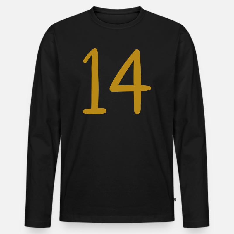 14 - Männer Premium Bio Langarmshirt - Schwarz