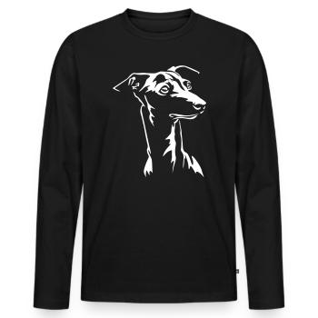 Italienisches Windspiel Kopf "Black Edition" - Männer Premium Bio Langarmshirt - Schwarz - Vorne - Nico (187cm)